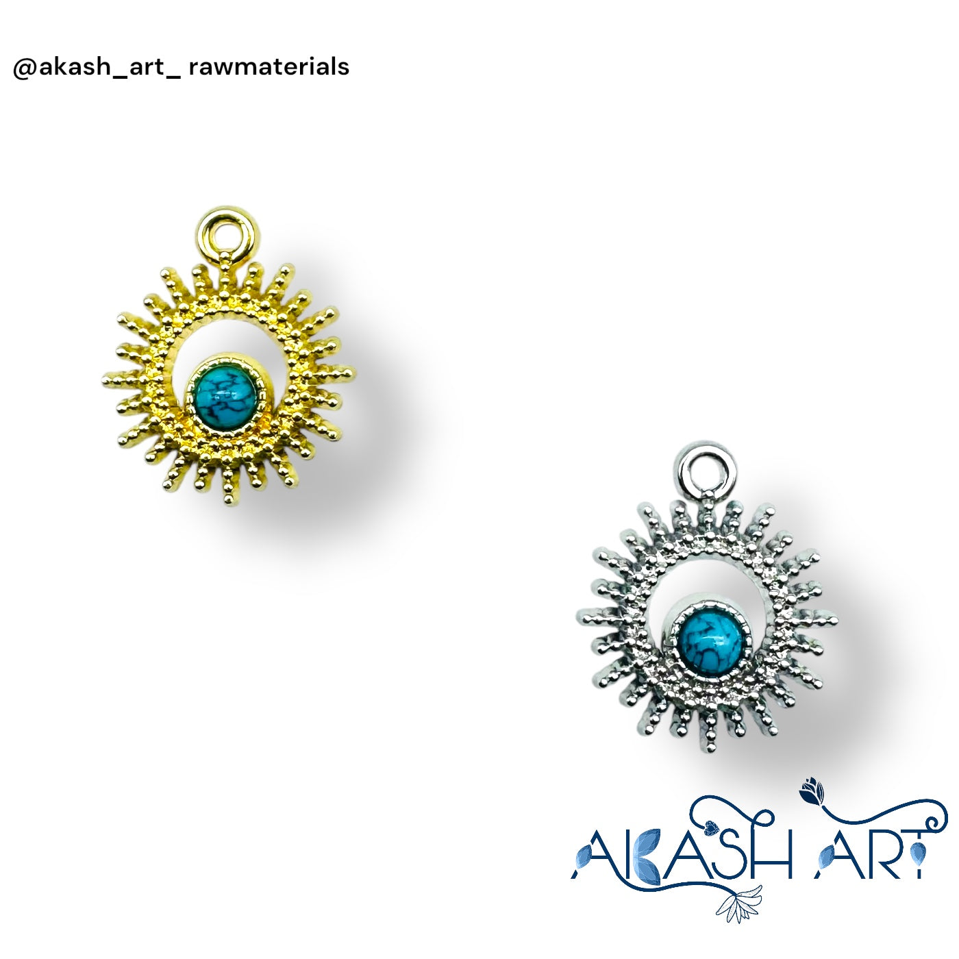 Turquoise Sunburst Charm HCM138