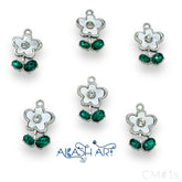 Flower stone Charms |6pcs |