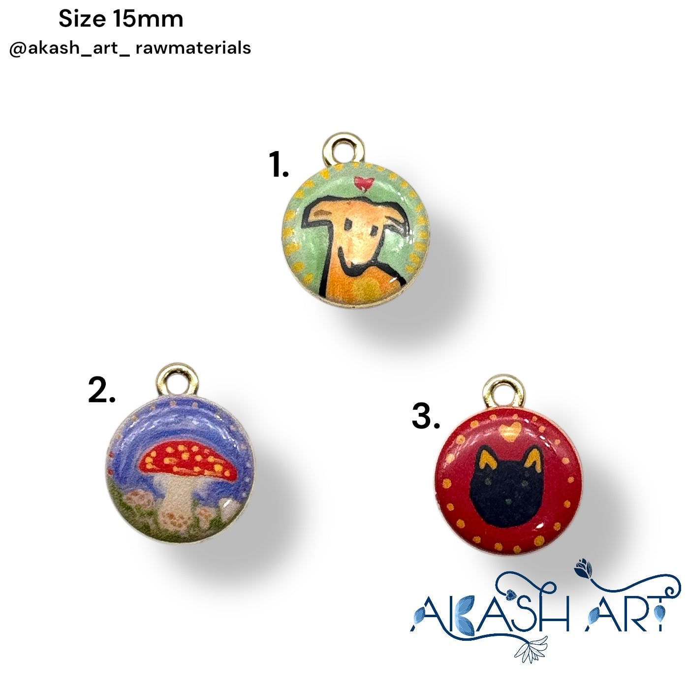 Hand-Painted Mini Art Disc Charms HCM131