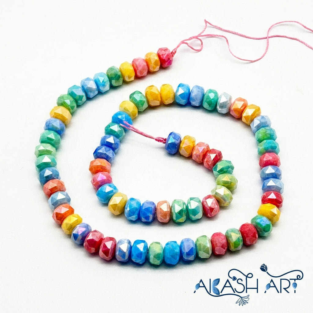 multi-colour Crystal Glass Beads - 8mm GB105