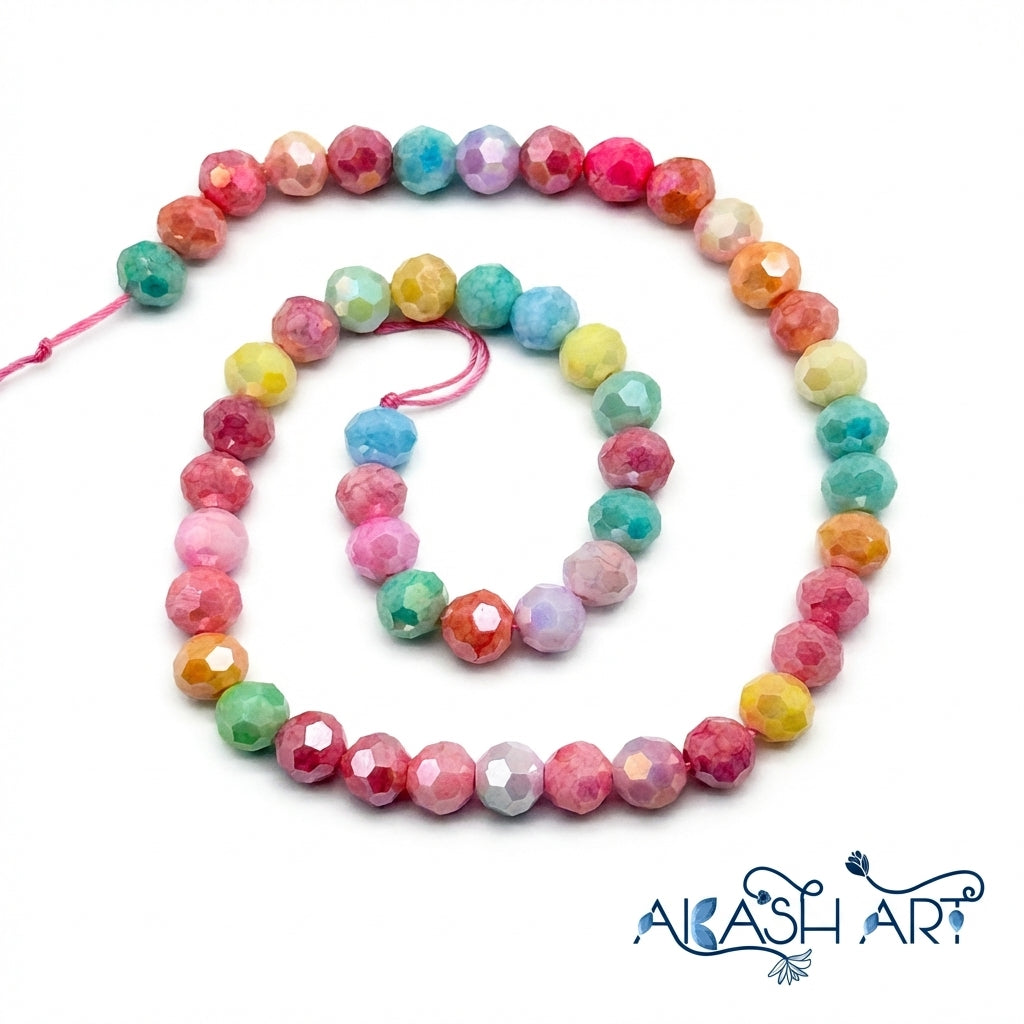 multi-colour Crystal Glass Beads - 8mm GB102