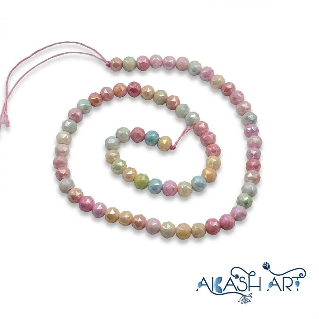 multi-colour Crystal Glass Beads - 6mm GB104