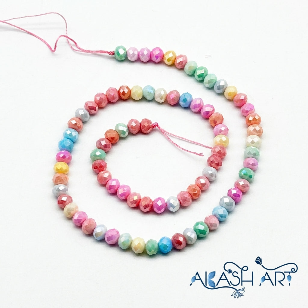 multi-colour Crystal Glass Beads - 6mm GB101