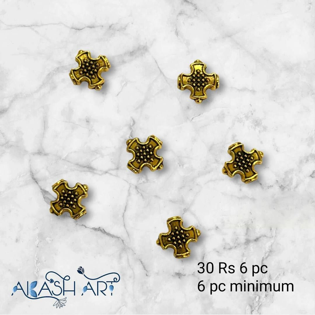 Metal Clover beads | Size : 7mm | 6pcs