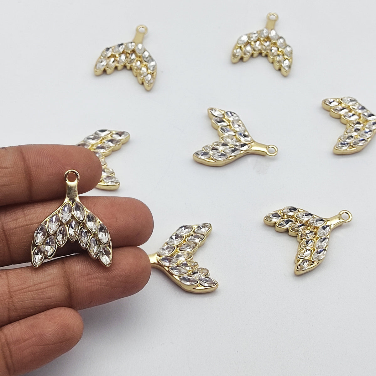 Diamond fish tail Charms