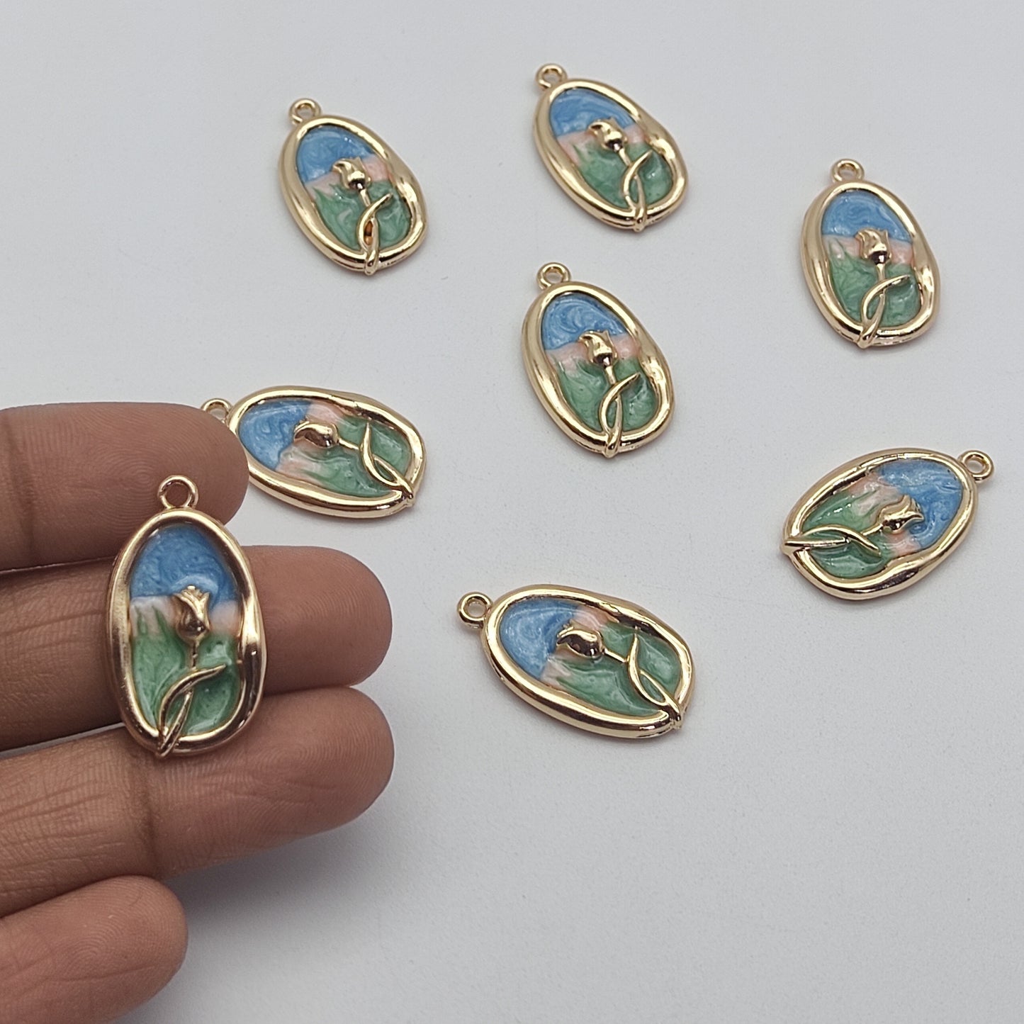 Stainless steel vintage Rose charm