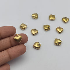 Stainless steel solid Heart charm Stainless steel solid Heart charm