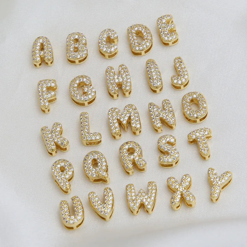Alphabet Letter Charms AD – Gold  1PC