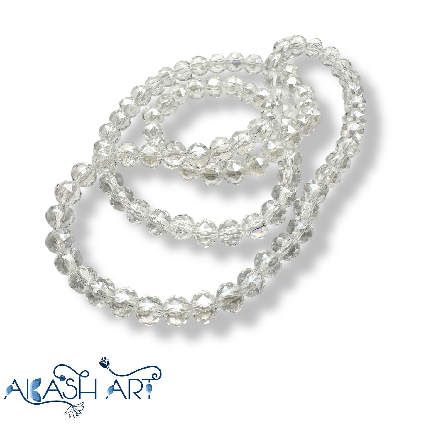 6mm Round Crystal Glass Beads (AB)