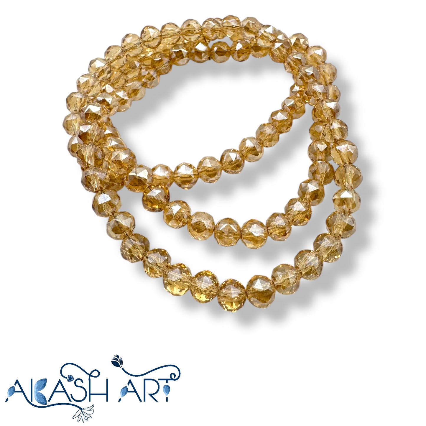 6mm Round Crystal Glass Beads (AB)