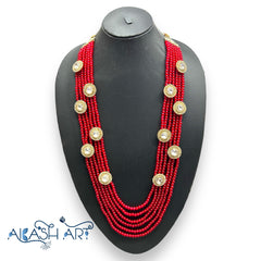 A Quality Precious Ruby Gemstone multiline Necklace Dulha Mala