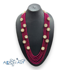 A Quality Precious Ruby Gemstone multiline Necklace Dulha Mala