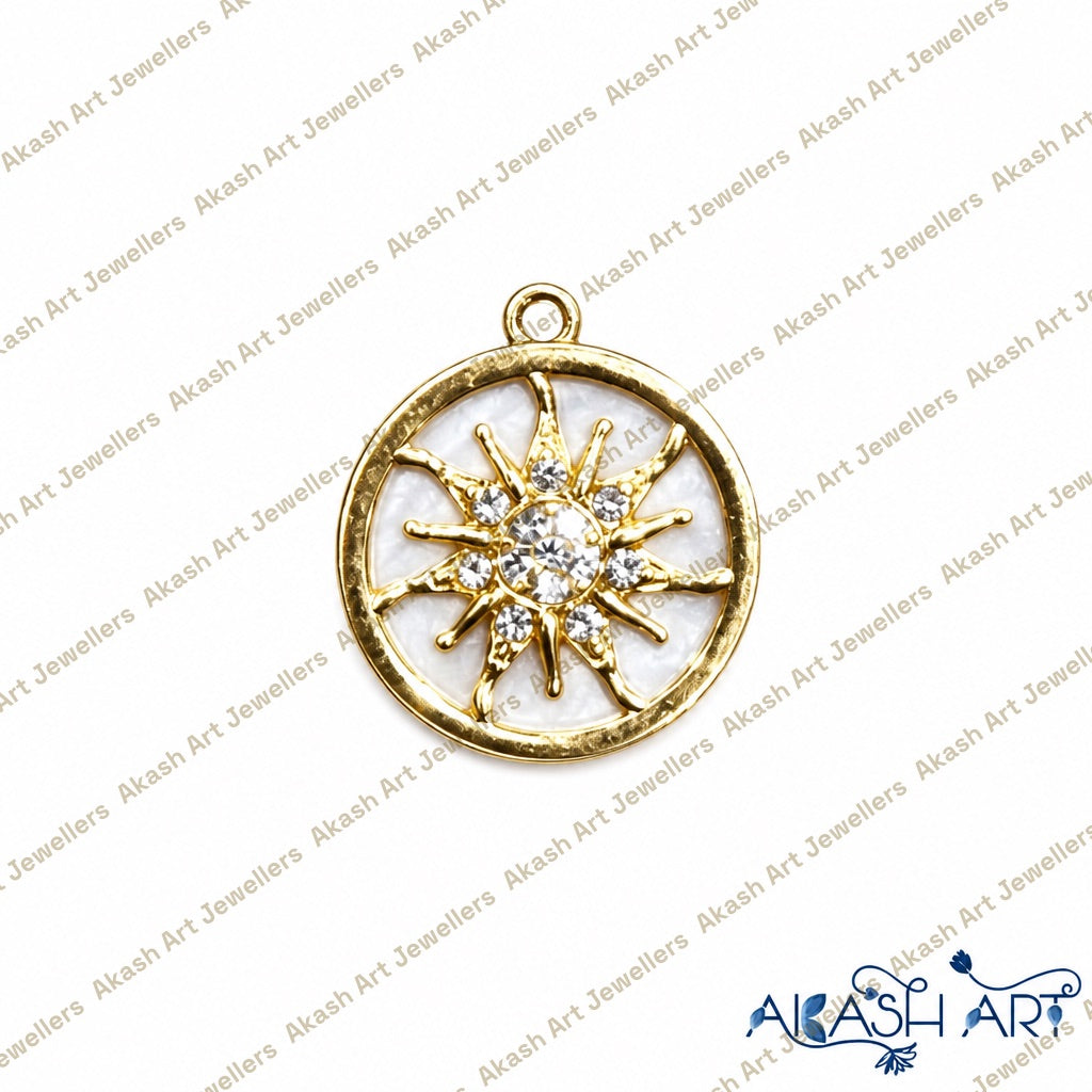 Sunburst Crystal Charm Pendant
