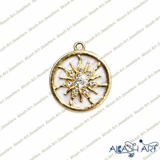 Sunburst Crystal Charm Pendant