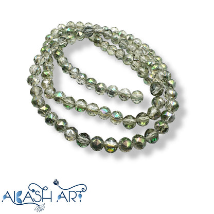 6mm Round Crystal Glass Beads (AB)