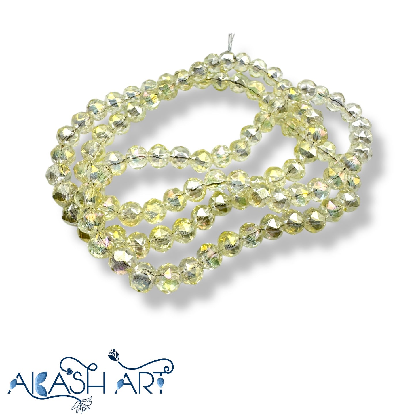 6mm Round Crystal Glass Beads (AB)