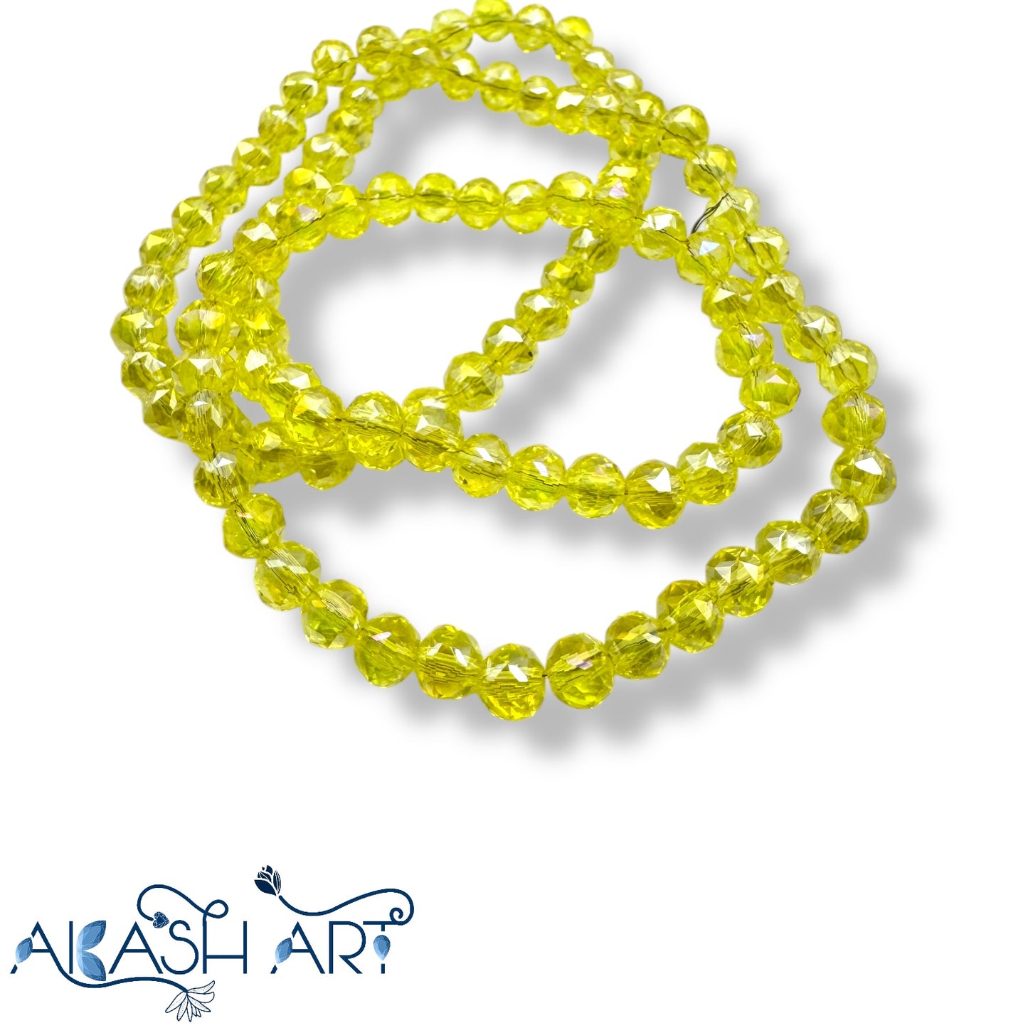 6mm Round Crystal Glass Beads (AB)