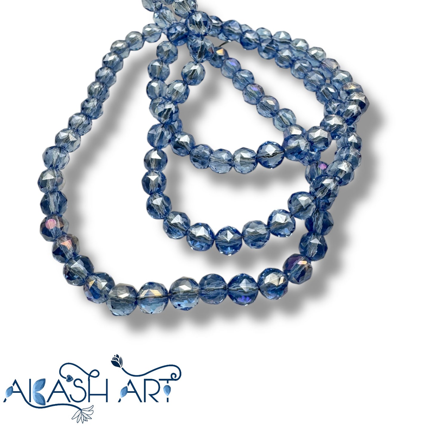 6mm Round Crystal Glass Beads (AB)