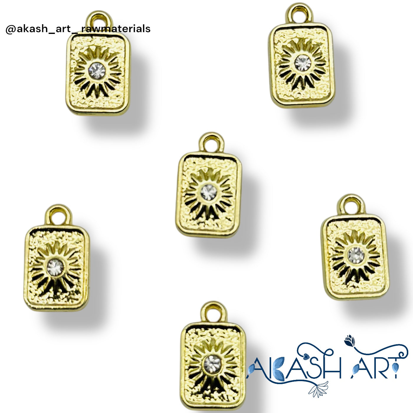 Sunburst Rectangle Crystal Charm HCM143