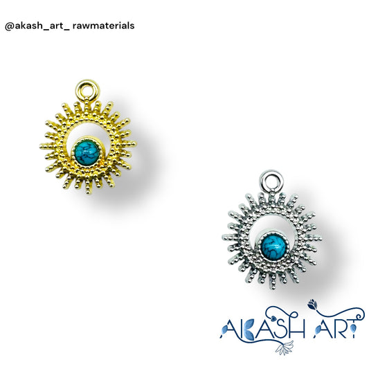 Turquoise Sunburst Charm HCM138