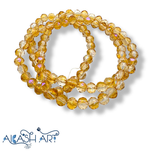 6mm Round Crystal Glass Beads (AB)