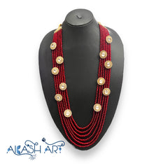 A Quality Precious Ruby Gemstone multiline Necklace Dulha Mala