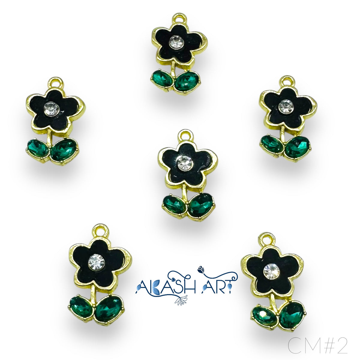 Flower stone Charms