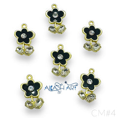 Flower stone Charms |6pcs|