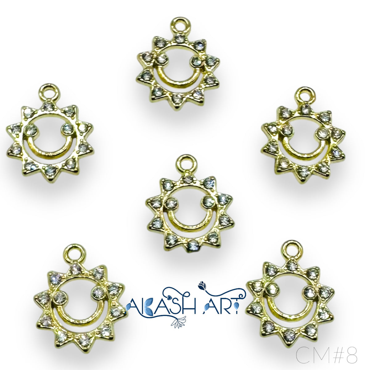 Smiley Charms 6pc size 17mm