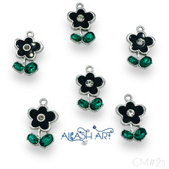 Flower stone Charms