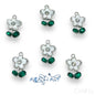 Flower stone Charms |6pcs |