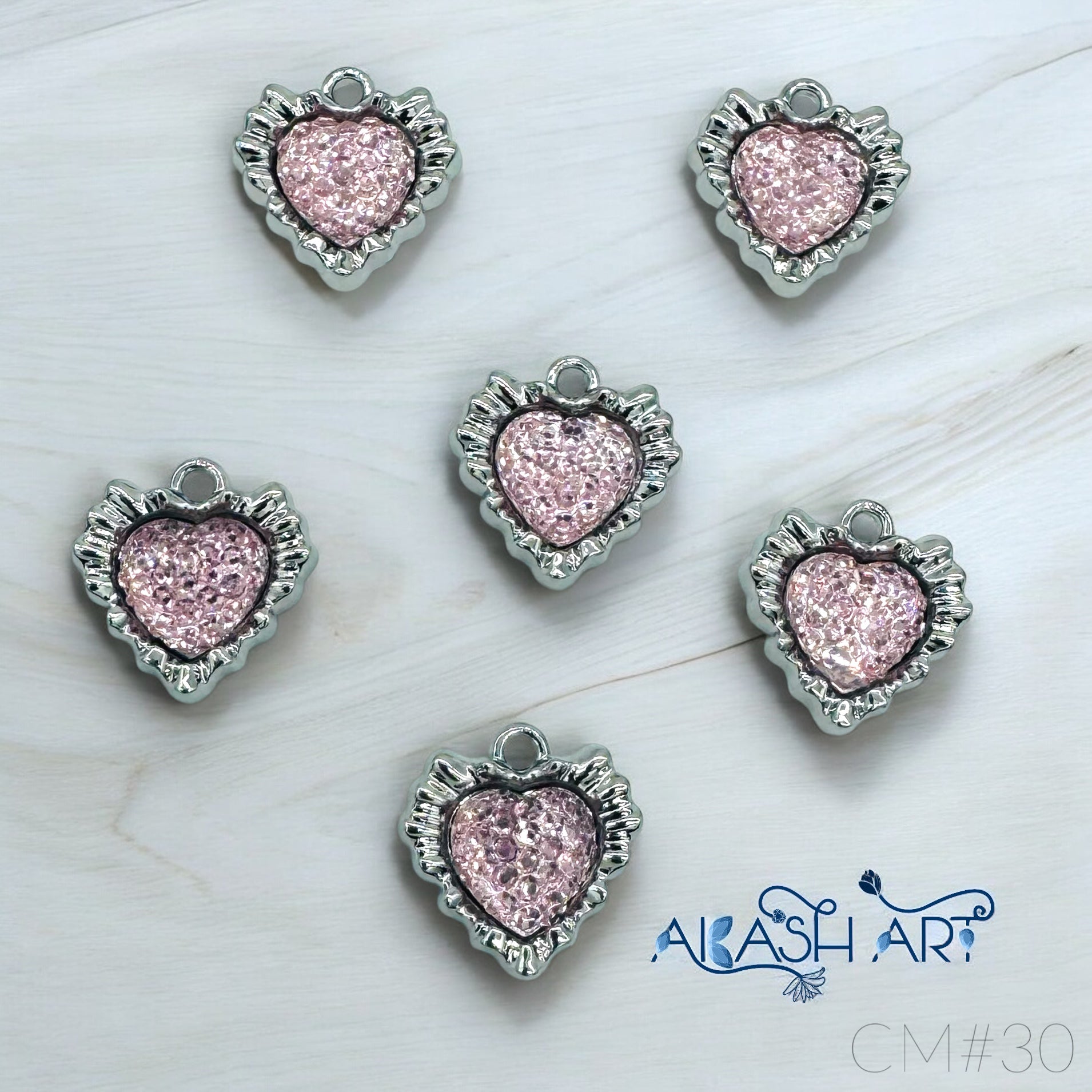 Silver heart Charms