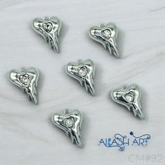 Silver heart Charms