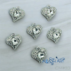 Silver heart Charms