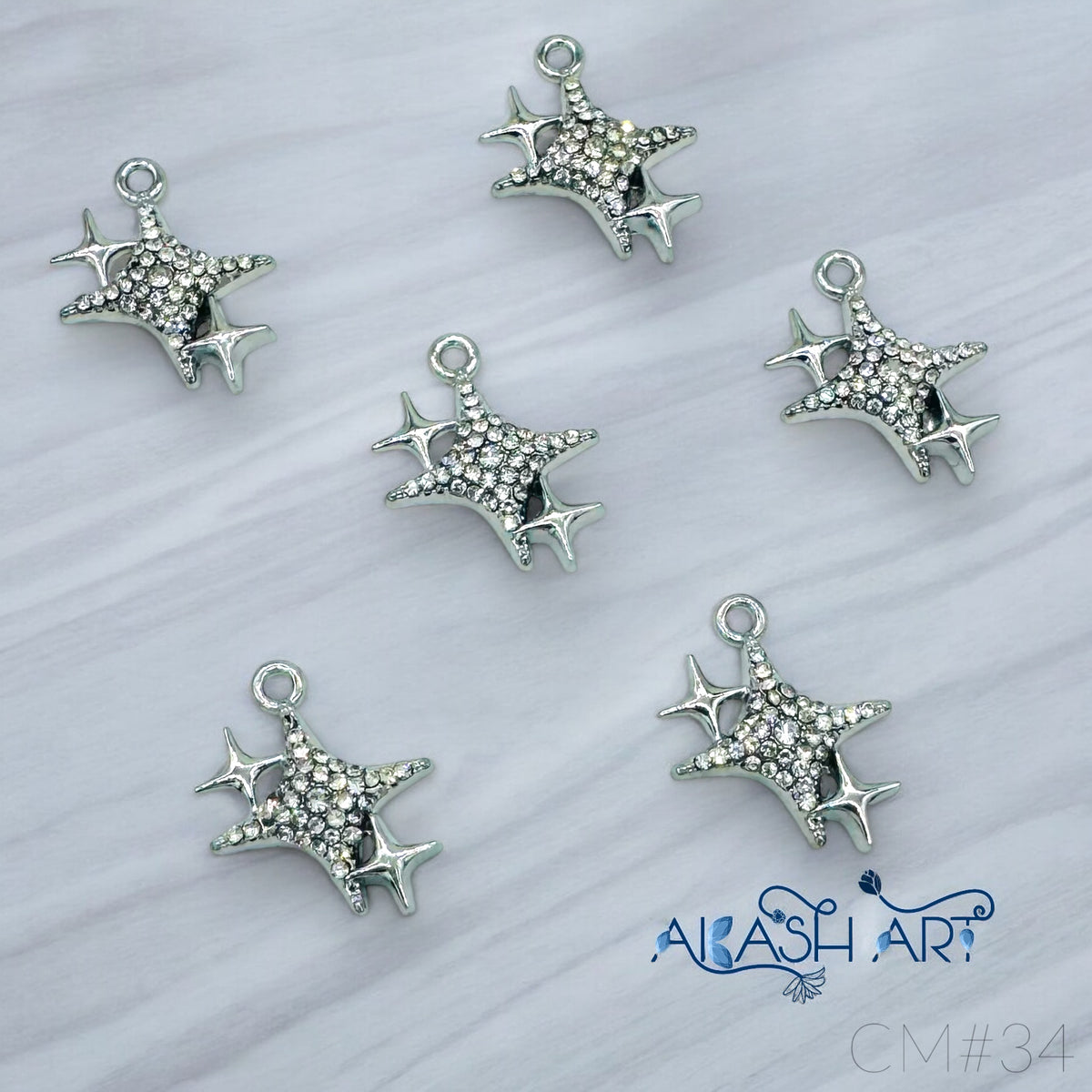 Star silver Charms