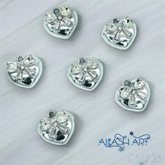 Silver heart Charms