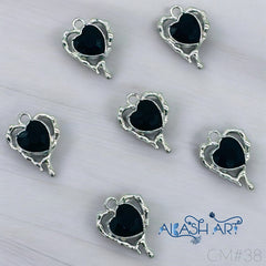 Silver heart Charms