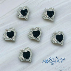 Silver heart Charms