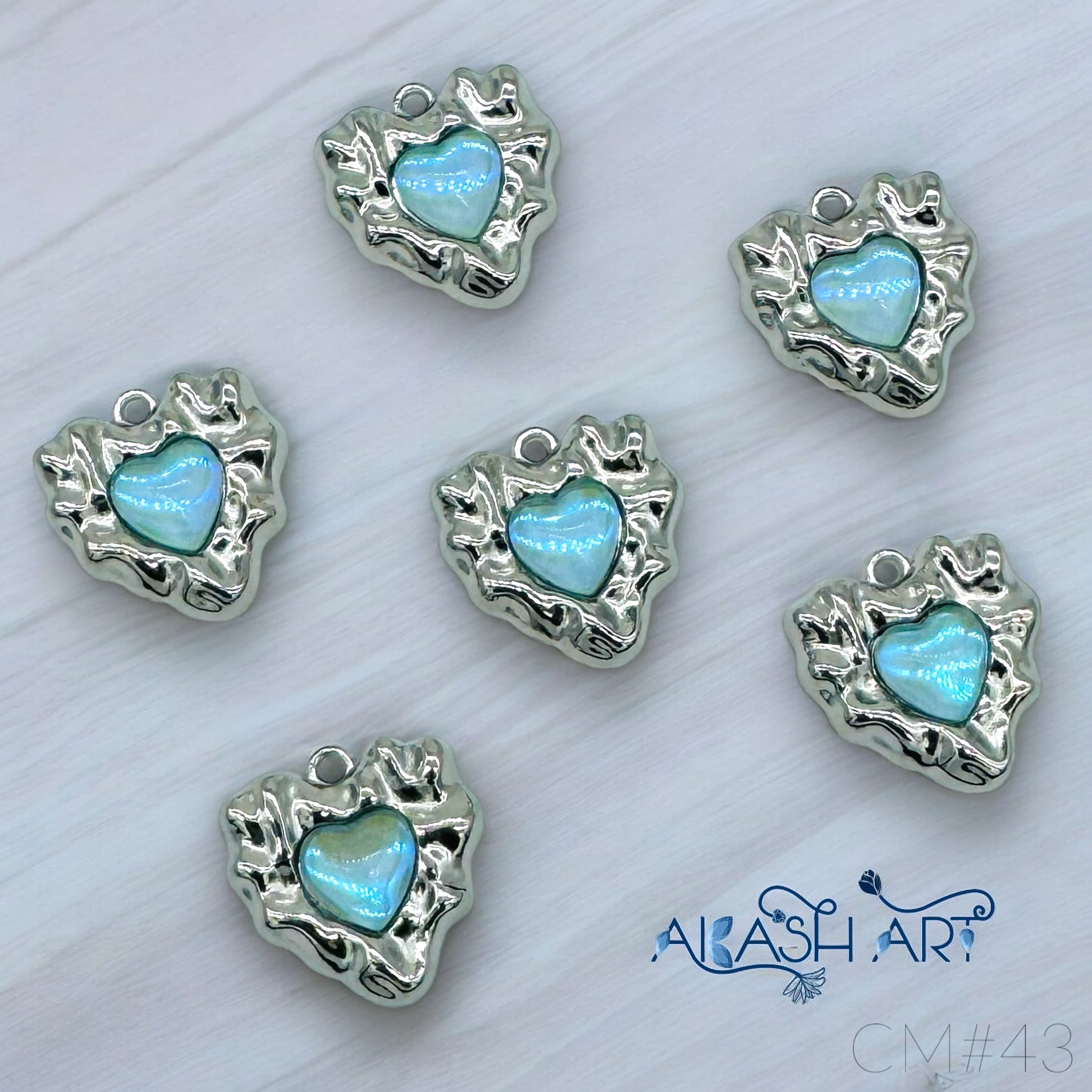 Silver heart Charms