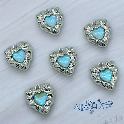 Silver heart Charms