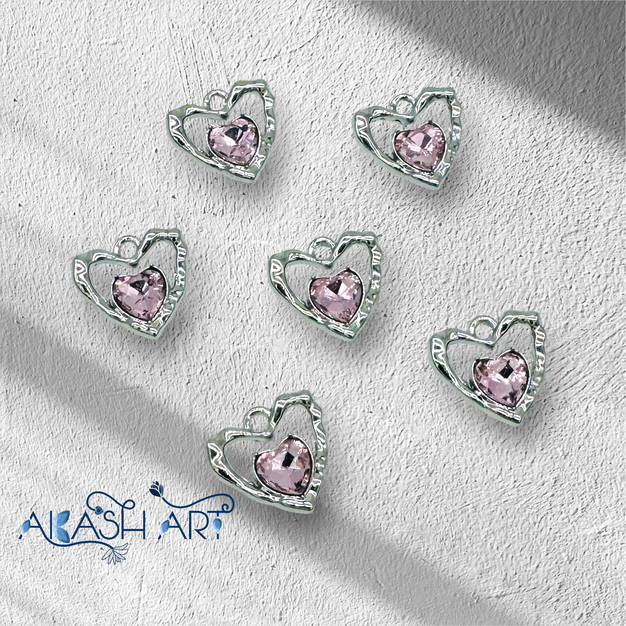 Silver heart Charms