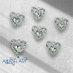 Silver heart Charms