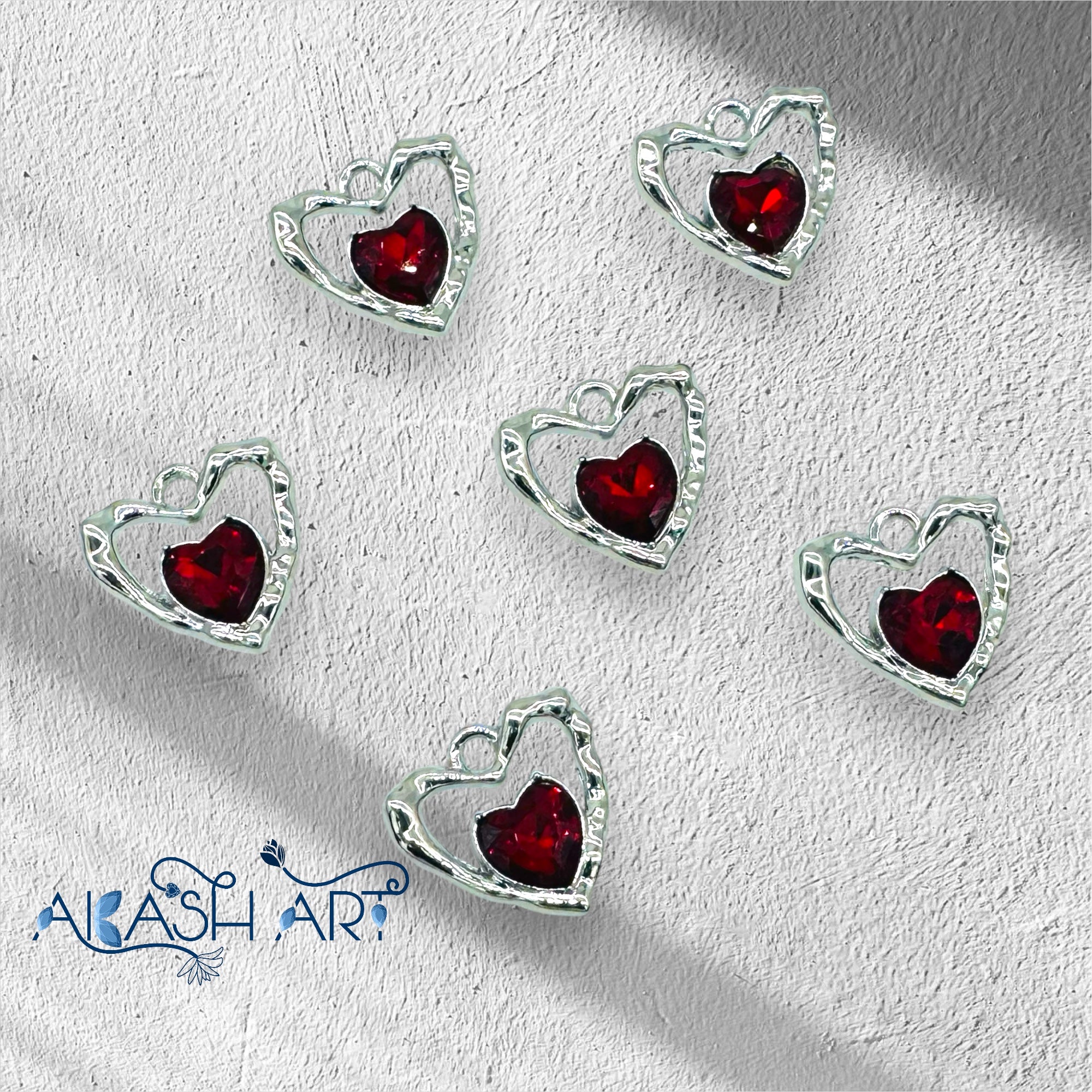 Silver heart Charms