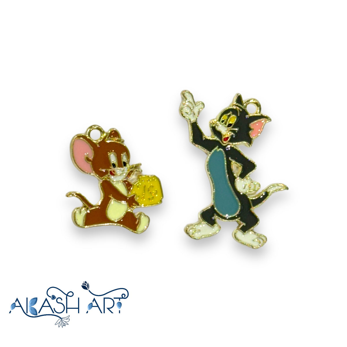 Tom and Jerry Charms|tom size 30mm jerry size 20mm￼ |6 pair ￼￼