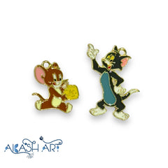 Tom and Jerry Charms|tom size 30mm jerry size 20mm￼ |6 pair ￼￼