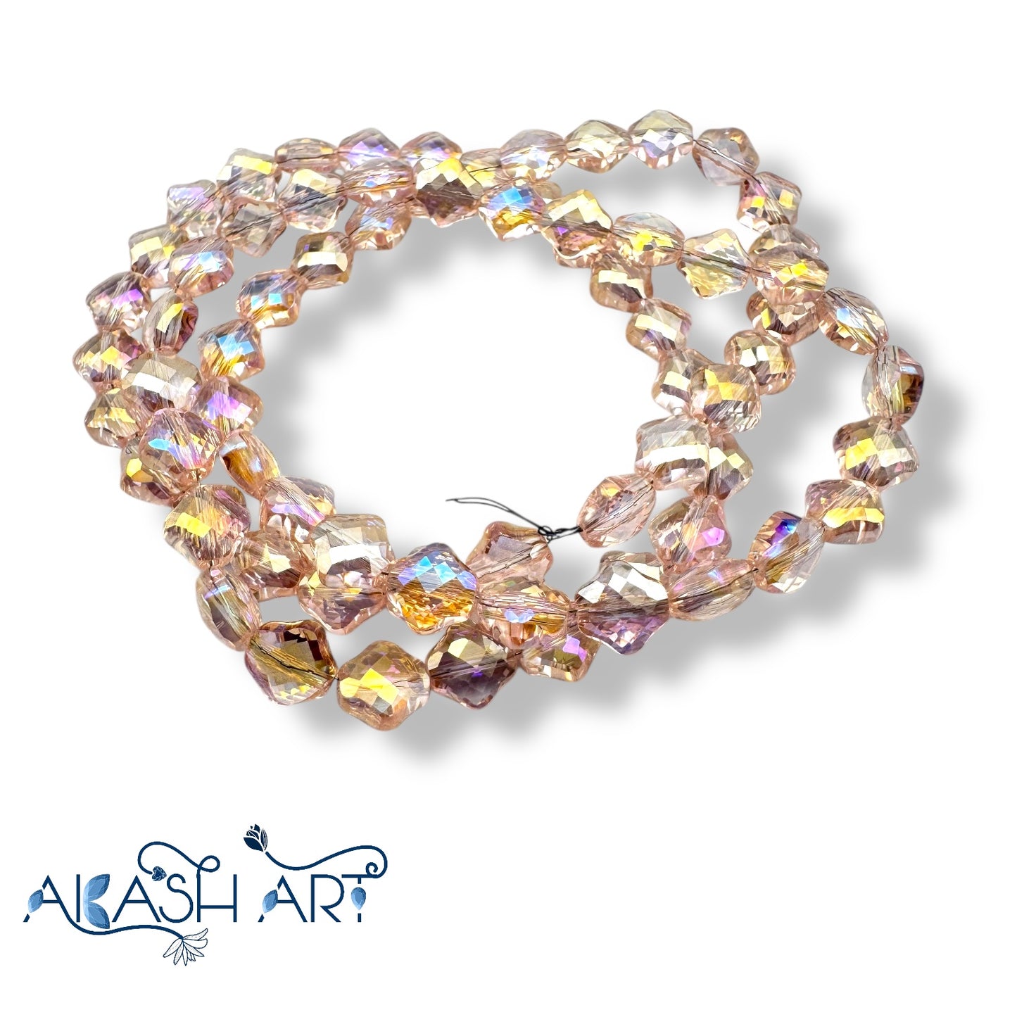 Hexagon Crystal Glass Beads 8MM