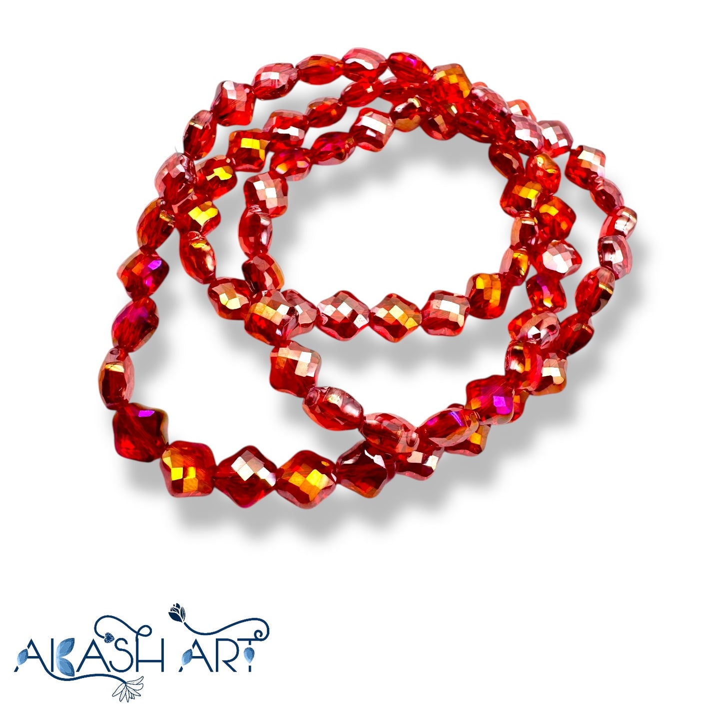 Hexagon Crystal Glass Beads 8MM