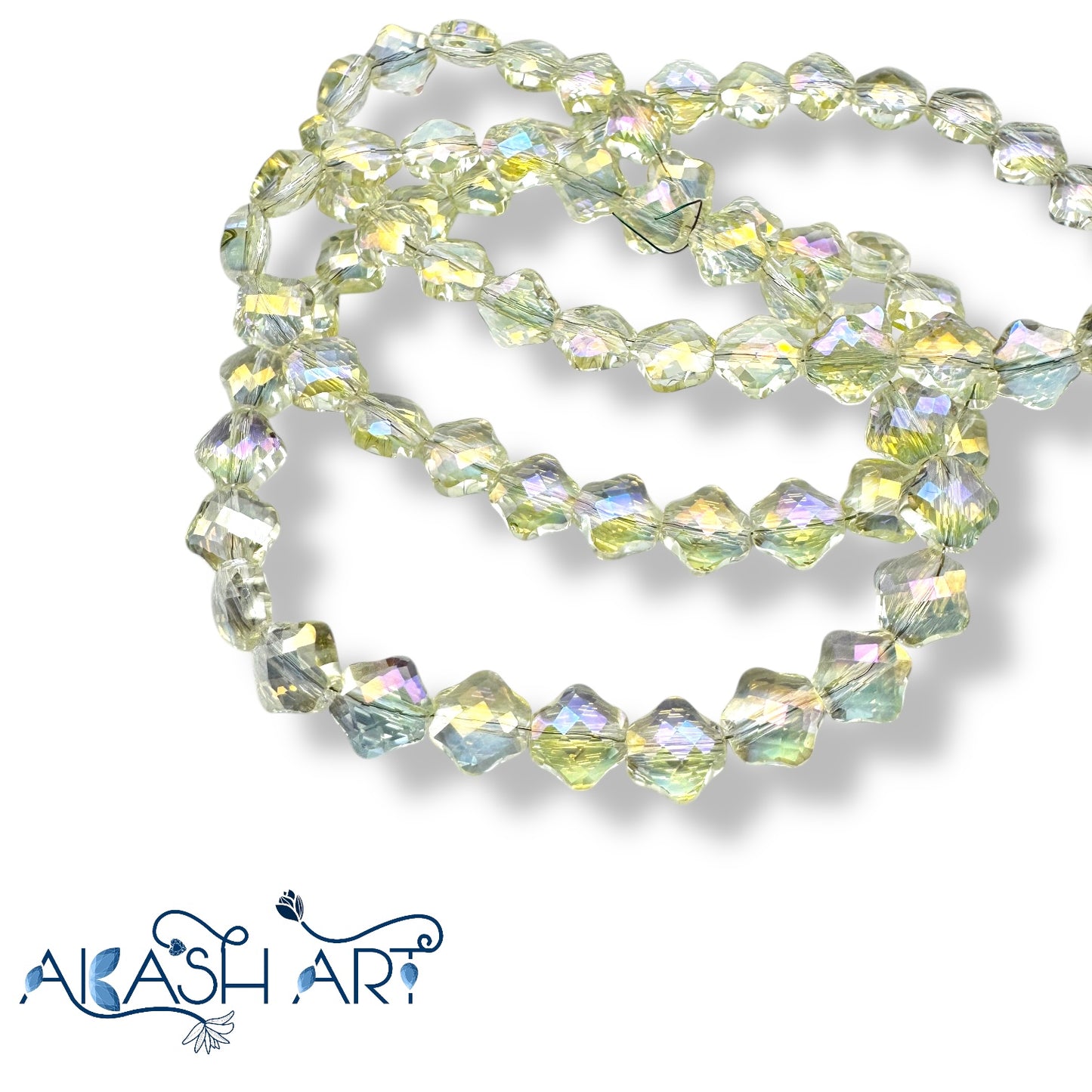 Hexagon Crystal Glass Beads 8MM