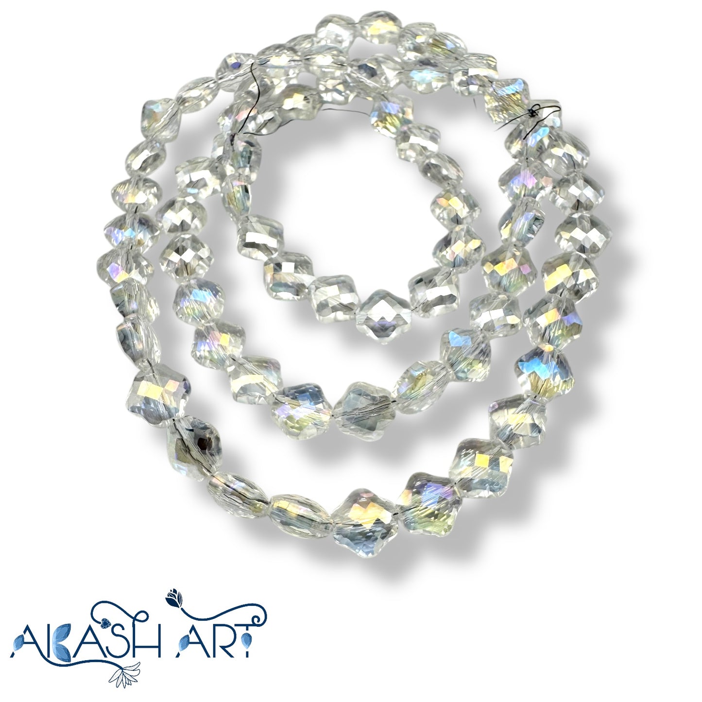 Hexagon Crystal Glass Beads 8MM