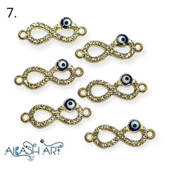 Evil eye Infinity Rakhi Charms |Size : 7mm | 6 pc